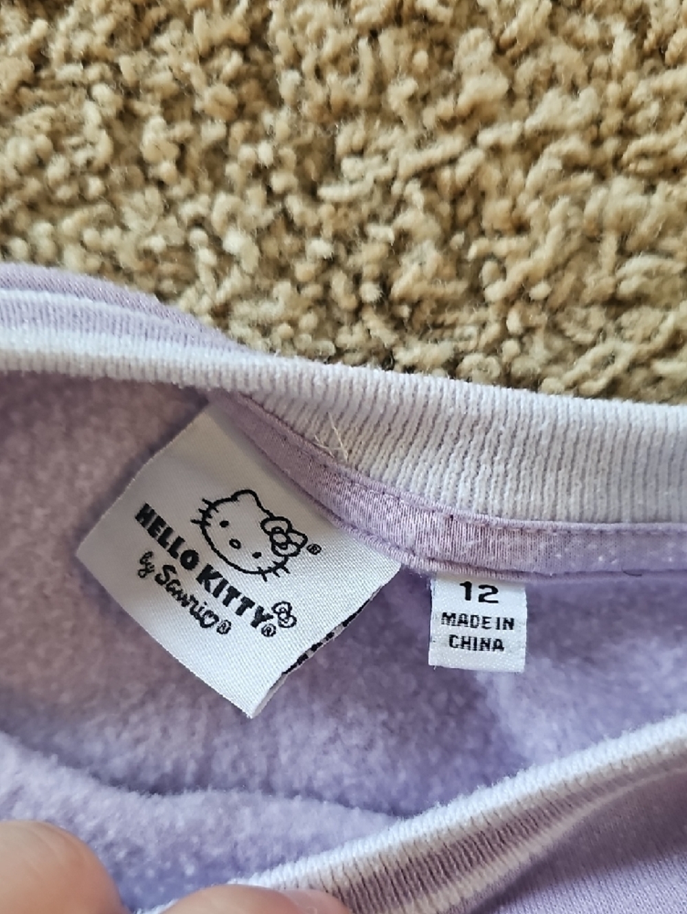 Hello Kitty Lilac Crewneck Sweatshirt with Pink Bow - Picture 2 of 2